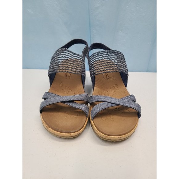 SKETCHERS LUXE FOAM RELAXED STEP CORK WEDGE SLIDE WOMEN’S SANDALS SIZE 6.5 - Picture 2 of 6